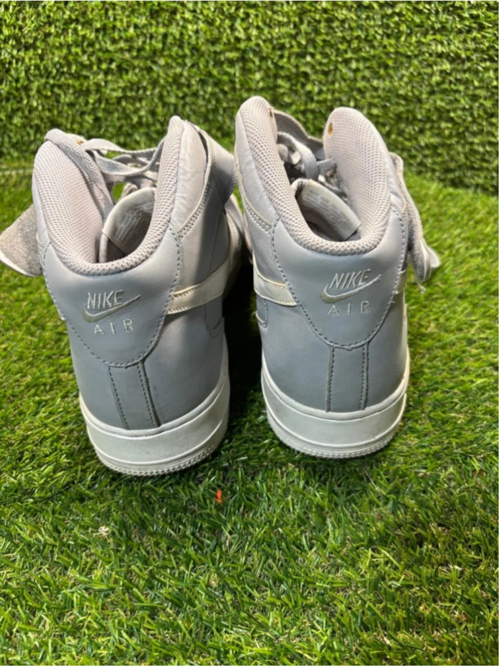 Men's Nike Air Force 1 Mid Sneakers Grey White Size 12 #E123